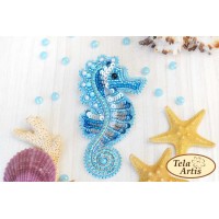 Bead Art Brooch Kit - Turquoise Seahorse