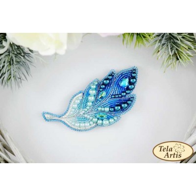 Bead Art Brooch Kit - Turquoise Feather