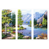 Bead Art Kit - Lakeside Cottage Triptych