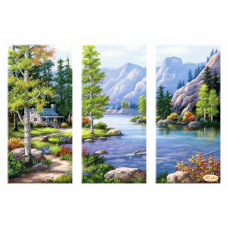 Bead Art Kit - Lakeside Cottage Triptych