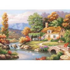 Bead Art Kit - Autumn Charm (Cottage by Stream) Bead Art Kit - Autumn Charm (Cottage by Stream)