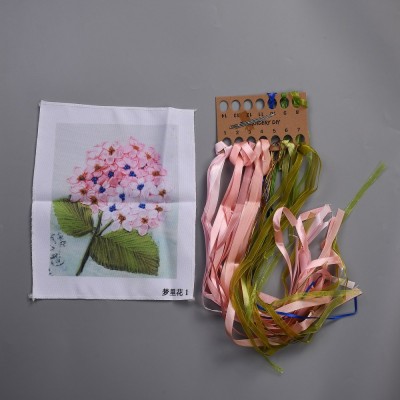 3D Pink And Blue, Oxford Silk Ribbon Kit