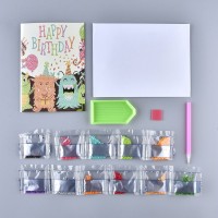 Rhinestone Art Kit - Monster Birthday Card