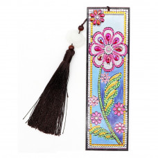 Rhinestone Art Kit -Single flower Tassel Bookmark
